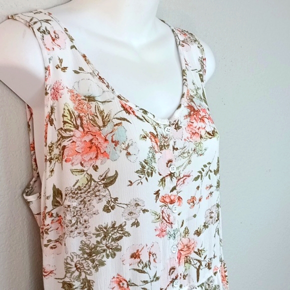 Frye Women Floral Sleeveless Button Front Midi Dress Boho Cottagecore sz XL - Picture 5 of 16